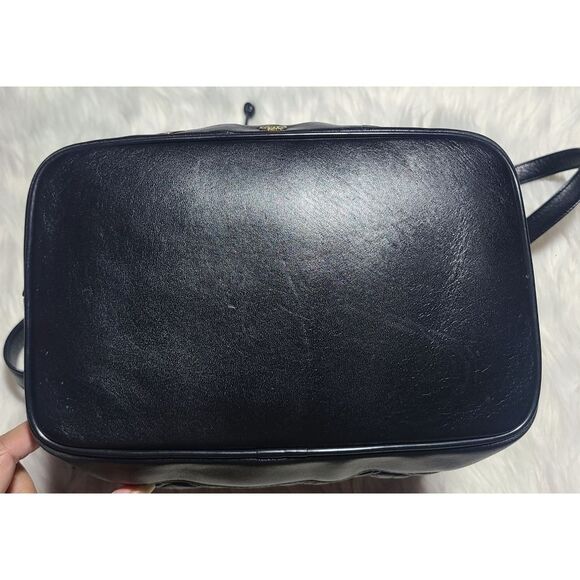 MCM|Vintage Black Leather Quilted Drawstring Bucket Bag - Picture 6 of 13